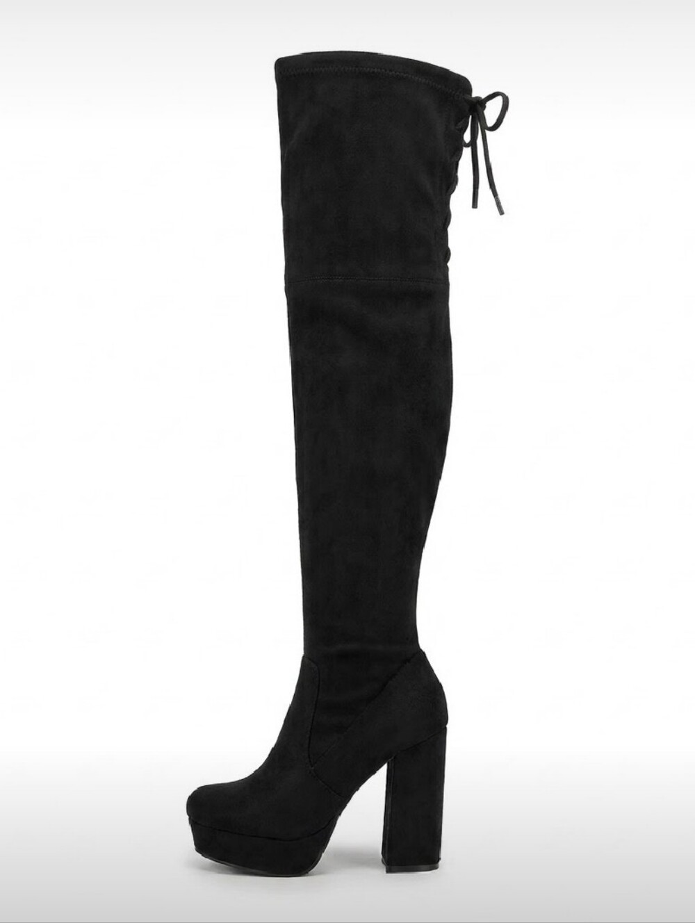 Steve Madden Graviate Over-the-Knee Black Faux Suede Platform Boots Women's 10
